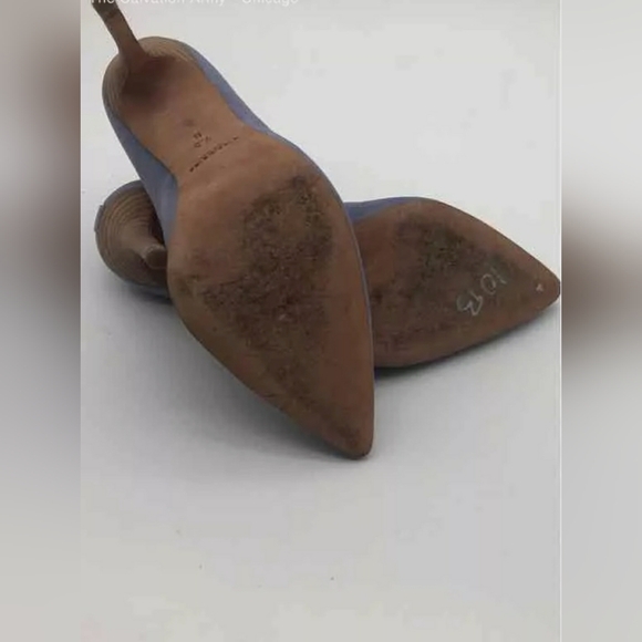 COACH Harlee Porcelain Blue Suede Leather Stiletto Heel Pump Sz 7.5 B - Picture 6 of 7